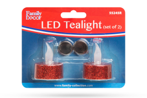 LED-es teamécses AJÁNDÉK ELEMMEL piros 2 db / bliszter