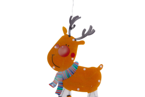 LED-es PVC ablakdekor - rénszarvas - 28 x 17 cm - 3 x AAA