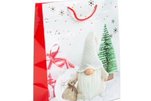 Karácsonyi ajándéktasak - papír - 265 x 127 x 330 mm - 4 féle / csomag - 12 db / csomag