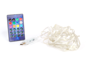 Smart fényfüzér - USB - 50 db RGBIC LED - 5 m - Bluetooth + zene mód - IP65