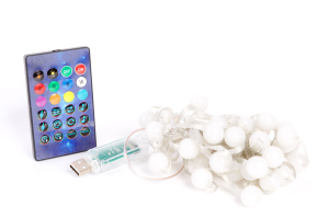 Smart fényfüzér - USB - 33 db RGBIC LED - 5 m - Bluetooth + zene mód - IP65