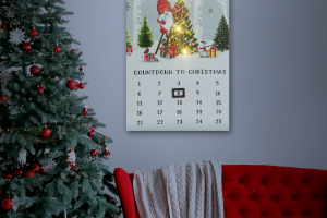LED-es fali kép - kalendárium - 3 melegfehér LED - 30 x 50 cm