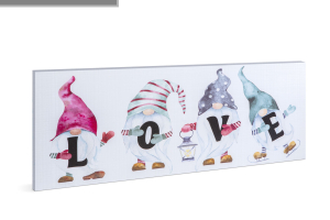 LED-es fali hangulatkép - "LOVE" - 2 x AA, 70 x 30 cm