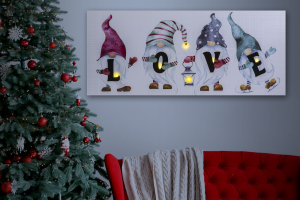LED-es fali hangulatkép - "LOVE" - 2 x AA, 70 x 30 cm