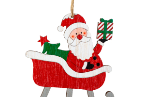 Karácsonyfadísz - Mikulás - akasztható - 21,5 x 11,5 cm