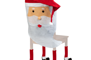 Karácsonyi székdekor szett - Mikulás - 47 x 75 cm - piros/fehér