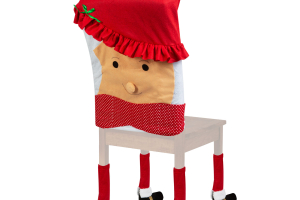 Karácsonyi székdekor szett - Télanyó - 50 x 55 cm - piros/fehér