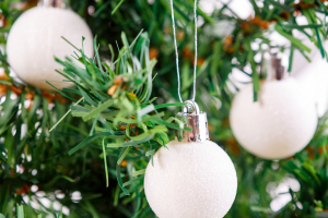 Karácsonyfadísz szett - glitteres fehér - 17 db / szett