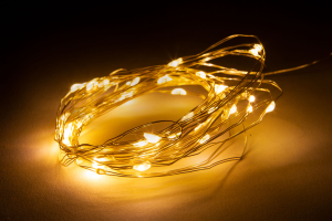 Fényfüggöny - 100 db melegfehér microLED-del - 3 x 1 m - 230V - távirányítós