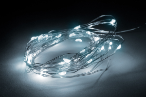 Fényfüggöny - 100 db hidegfehér microLED-del - 3 x 1 m - 230V - távirányítós