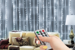 Fényfüggöny - 300 db hidegfehér microLED-del - 3 x 3 m - 230V - távirányítós