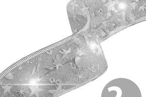 Karácsonyi LED-es szalag - ezüst - 2 m x 5 cm - 2 x AA