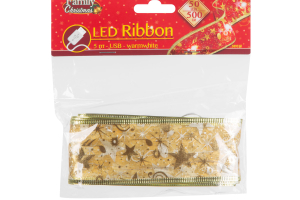 Karácsonyi LED-es szalag - arany - 5 m x 5 cm - 50 LED - USB