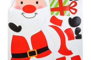 Karácsonyi hűtőmágnes - összeállítható Mikulás - 40 x 25 cm