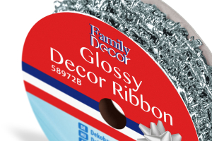 Dekor szalag - fényes - 2,74 m - ezüst