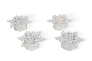 LED-es jégkristály dekoráció - elemes - 4 db / csomag