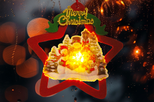 LED-es ablakdekor - melegfehér LED - csillag, hóember - tapadókorongos