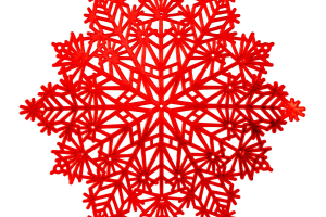 Szilikon edényalátét - jégkristály - piros - 38 cm