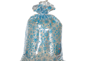 Karácsonyi ajándék tasak - extra nagy - fólia - jégkristály - 78 x 120 cm