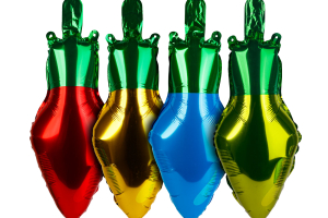 Karácsonyi dekoráció - lufi - klasszikus izzó - 26 x 43 cm - 4 db / csomag