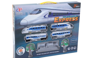 Express kisvasút - vasútállomással - elemes - 5 féle pálya